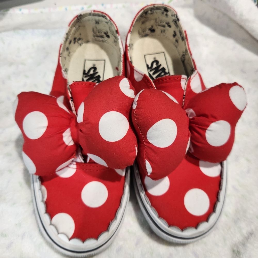 Vans Red and White Polka Dot Sneakers